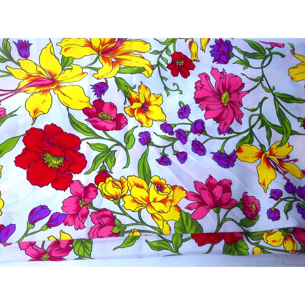 Vintage Skinner Exclusive By Springs Floral Fabric Nylon Blend 3.5 Yds Retro Mod